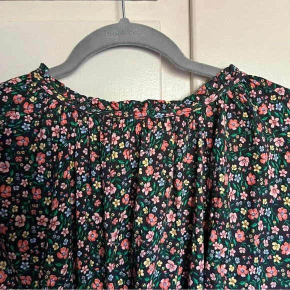 NWT Old Navy Black Floral Button Dress Raglan 3/4 Sleeve Plus Size 2X - Picture 7 of 12